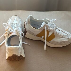 New Balance Women's White & Mustard Retro Runner Sneakers rare color